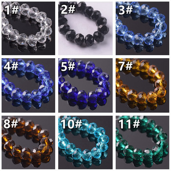 Rondelle Faceted Czech Crystal Glass Solid Color 3x2mm 4x3mm 6x4mm 8x6mm 10x7mm 12x8mm Loose Spacer Beads for Jewelry Making DIY