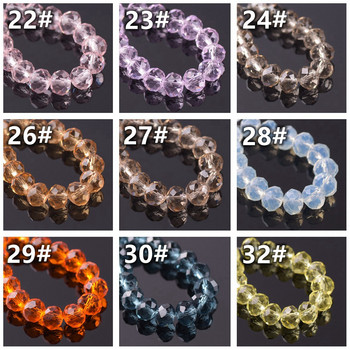 Rondelle Faceted Czech Crystal Glass Solid Color 3x2mm 4x3mm 6x4mm 8x6mm 10x7mm 12x8mm Loose Spacer Beads for Jewelry Making DIY