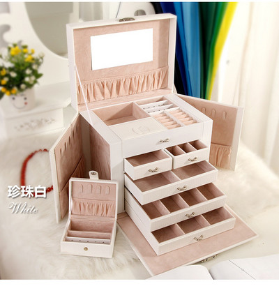 2019 Cel mai nou lux, practic, cutie de bijuterii din piele, cercei, pandantiv, bijuterii, cutie de ambalare pentru cadou, cutie portabilă de cadou