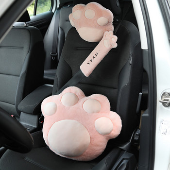 2023 Μαξιλάρι λαιμού με βελούδινο προσκέφαλο αυτοκινήτου Χαριτωμένο γυναικείο πόδι γάτας σε κομψό εσωτερικό αξεσουάρ αυτοκινήτου