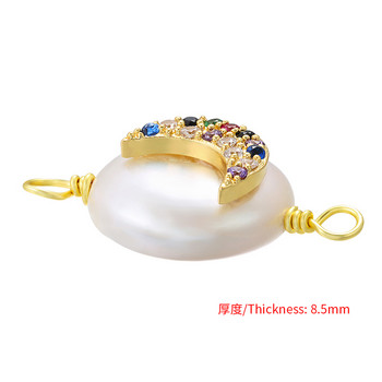 ZHUKOU μόδας Pearl Star Love Moon Connector για γυναίκες Βραχιόλι Κολιέ Bead Connector Κοσμήματα Αξεσουάρ μοντέλο:VS397