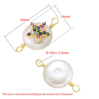 ZHUKOU μόδας Pearl Star Love Moon Connector για γυναίκες Βραχιόλι Κολιέ Bead Connector Κοσμήματα Αξεσουάρ μοντέλο:VS397