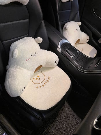 Νέο βελούδινο Bear Car Headrest Μαξιλάρι μέσης Μαλακό καρτούν Creative Cute Goddess Pillow Car Εσωτερικά αξεσουάρ