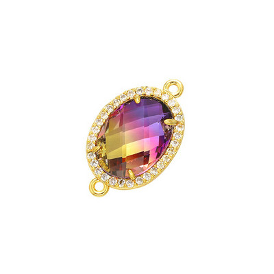 ZHUKOU 13x22mm divatos vegyes színű kristály csatlakozó barkács ékszer fülbevaló nyaklánc díszítő kiegészítők modell:VS377