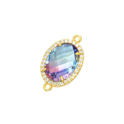 ZHUKOU 13x22mm divatos vegyes színű kristály csatlakozó barkács ékszer fülbevaló nyaklánc díszítő kiegészítők modell:VS377