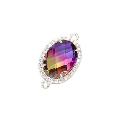 ZHUKOU 13x22mm divatos vegyes színű kristály csatlakozó barkács ékszer fülbevaló nyaklánc díszítő kiegészítők modell:VS377