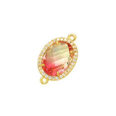 ZHUKOU 13x22mm divatos vegyes színű kristály csatlakozó barkács ékszer fülbevaló nyaklánc díszítő kiegészítők modell:VS377