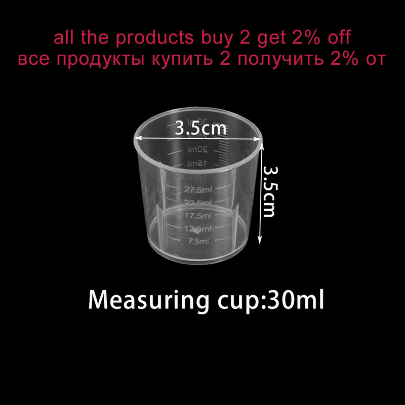 20db 30ml-es átlátszó műanyag mérőpoharak eldobható folyékony edény edény epoxigyanta szilikon forma barkács ékszerkészítéshez