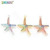 ZHUKOU 22x29mm Candy Starfish varázslatok lányoknak és nőknek fülbevaló nyaklánc barkács készítés ékszerkiegészítők Modell:VD403