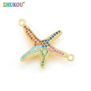 ZHUKOU 22x29mm Candy Starfish Charms για κορίτσια και γυναίκες Σκουλαρίκια Κολιέ DIY Κατασκευή κοσμημάτων Αξεσουάρ Μοντέλο:VD403