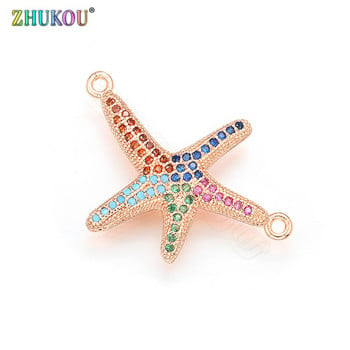 ZHUKOU 22x29mm Candy Starfish Charms για κορίτσια και γυναίκες Σκουλαρίκια Κολιέ DIY Κατασκευή κοσμημάτων Αξεσουάρ Μοντέλο:VD403