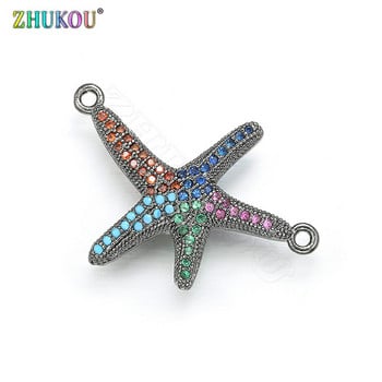 ZHUKOU 22x29mm Candy Starfish Charms για κορίτσια και γυναίκες Σκουλαρίκια Κολιέ DIY Κατασκευή κοσμημάτων Αξεσουάρ Μοντέλο:VD403