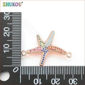 ZHUKOU 22x29mm Candy Starfish Charms για κορίτσια και γυναίκες Σκουλαρίκια Κολιέ DIY Κατασκευή κοσμημάτων Αξεσουάρ Μοντέλο:VD403