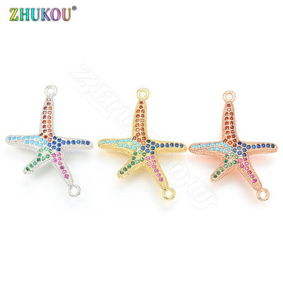 ZHUKOU 22x29mm Candy Starfish Charms για κορίτσια και γυναίκες Σκουλαρίκια Κολιέ DIY Κατασκευή κοσμημάτων Αξεσουάρ Μοντέλο:VD403