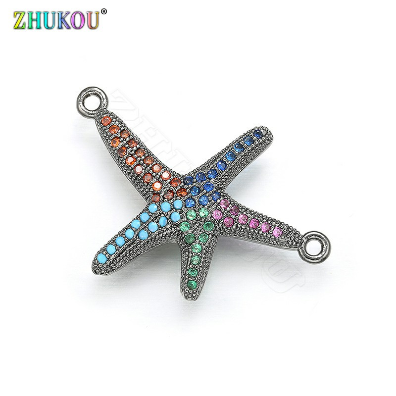 ZHUKOU 22x29mm Candy Starfish varázslatok lányoknak és nőknek fülbevaló nyaklánc barkács készítés ékszerkiegészítők Modell:VD403