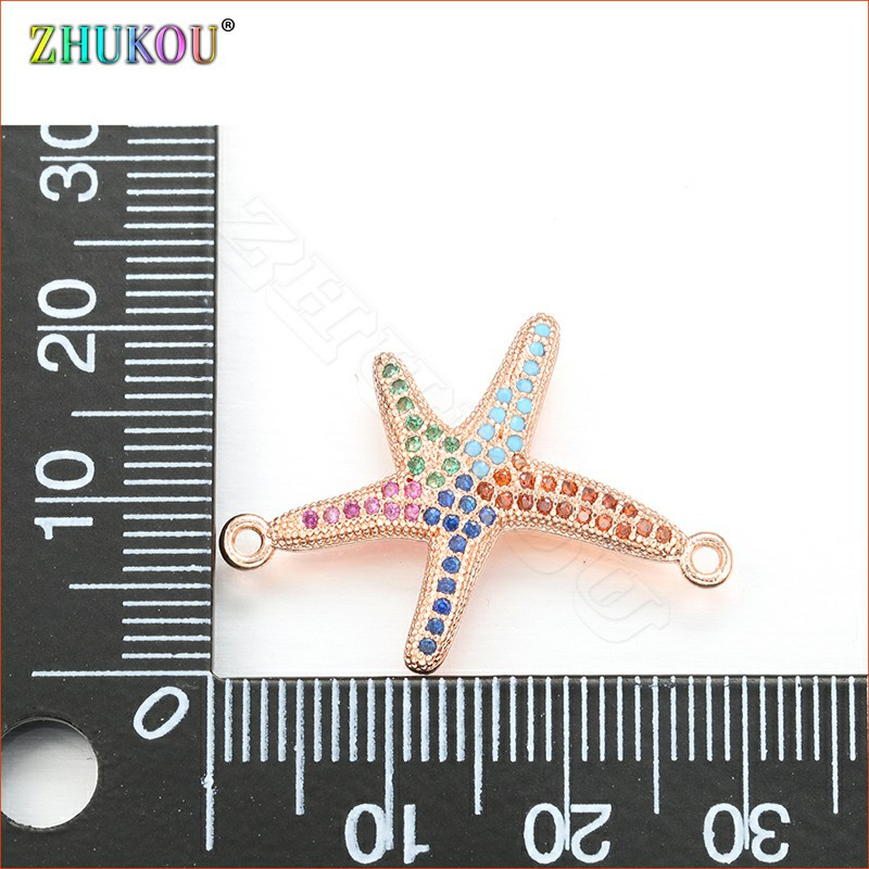ZHUKOU 22x29mm Candy Starfish varázslatok lányoknak és nőknek fülbevaló nyaklánc barkács készítés ékszerkiegészítők Modell:VD403