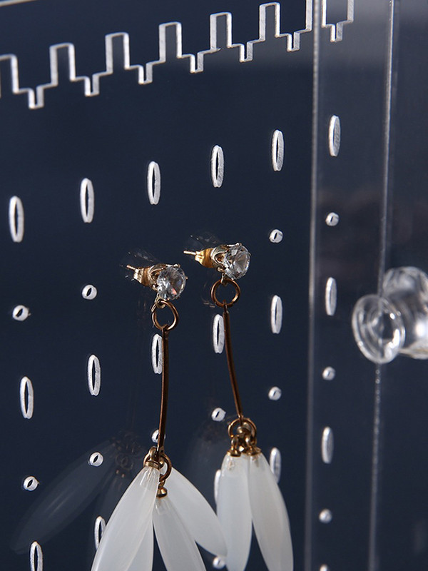 Priehľadná akrylová úložná krabička na šperky, náušnice, náhrdelník, luxusné šperkovnice pre dievčatá, vitrína, organizér na prsteň, zavesenie