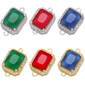 ZHUKOU CZ vintage stakleni konektor zlatne boje za DIY žene, ogrlice, narukvice, dodaci za izradu nakita VS462