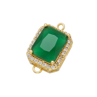 ZHUKOU CZ vintage stakleni konektor zlatne boje za DIY žene, ogrlice, narukvice, dodaci za izradu nakita VS462