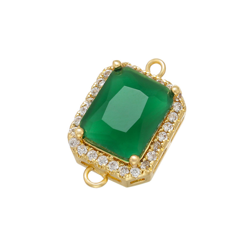 ZHUKOU CZ vintage stakleni konektor zlatne boje za DIY žene, ogrlice, narukvice, dodaci za izradu nakita VS462