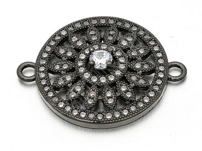 Conector de flori din alamă cu zirconiu cubic de 21 mm pentru realizarea de bijuterii, brățări, colier, model: VS10