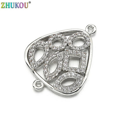 18 * 23 mm-es, kézzel készített sárgaréz cirkónium virág csatlakozók barkács ékszerleletek, vegyes szín, lyuk: 1 mm, modell: VS264