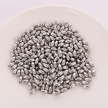 200 τμχ/παρτίδα KC Χρυσό χρώμα Tube Spacers Bead Oval Loose Beads for Needlework Jewelry Making DIY κολιέ Αξεσουάρ βραχιολιών