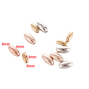 200 τμχ/παρτίδα KC Χρυσό χρώμα Tube Spacers Bead Oval Loose Beads for Needlework Jewelry Making DIY κολιέ Αξεσουάρ βραχιολιών