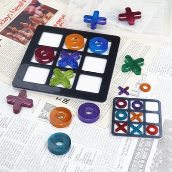 Tic Tac Toe Πίνακας παιχνιδιών και Σετ καλουπιών σιλικόνης XO από εποξειδική ρητίνη DIY Καλούπι για χριστουγεννιάτικη νύχταA Art Crafts Tools