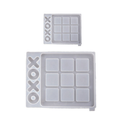 Табло за игра Tic Tac Toe и XO силиконови форми Комплект от епоксидна смола Направи си сам Форма за изкуства за коледна нощ Инструменти за изкуства и занаяти