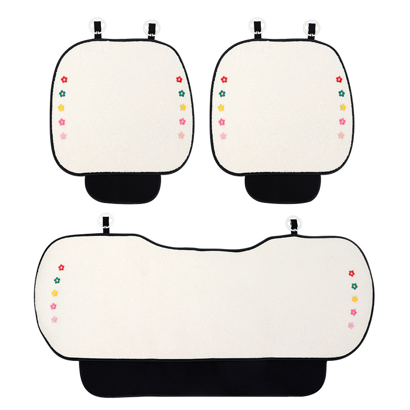 Νέα άφιξη Winter βελούδινο Four Seasons Ins Cute Lamb μάλλινο κάλυμμα καθίσματος Τριών τεμαχίων καθίσματος αυτοκινήτου Universal