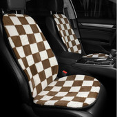 Νέα άφιξη Καφέ λευκό βελούδινο πλέγμα διακοσμήσεις εσωτερικών χώρων αυτοκινήτου Κάλυμμα μαξιλαριού καθίσματος μπροστινή πλάτη αυτοκινήτου