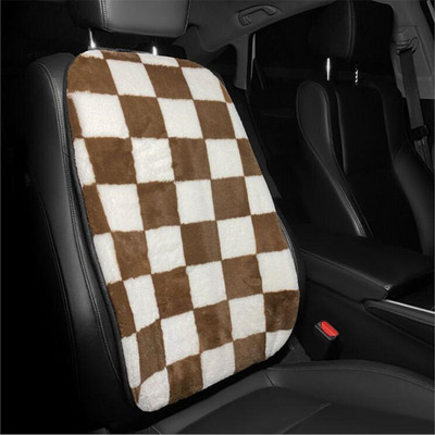 Νέα άφιξη Καφέ λευκό βελούδινο πλέγμα διακοσμήσεις εσωτερικών χώρων αυτοκινήτου Κάλυμμα μαξιλαριού καθίσματος μπροστινή πλάτη αυτοκινήτου