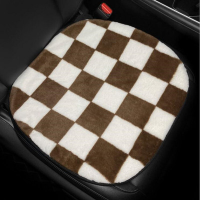 Νέα άφιξη Καφέ λευκό βελούδινο πλέγμα διακοσμήσεις εσωτερικών χώρων αυτοκινήτου Κάλυμμα μαξιλαριού καθίσματος μπροστινή πλάτη αυτοκινήτου