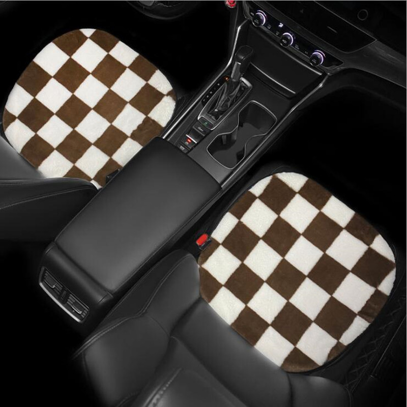 Νέα άφιξη Καφέ λευκό βελούδινο πλέγμα διακοσμήσεις εσωτερικών χώρων αυτοκινήτου Κάλυμμα μαξιλαριού καθίσματος μπροστινή πλάτη αυτοκινήτου