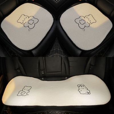 2021 Νέα άφιξη Winter βελούδινο Four Seasons Ins Cute Lamb μάλλινο κάλυμμα καθίσματος Τριών τεμαχίων καθίσματος αυτοκινήτου Universal