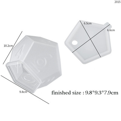 Καλούπι σιλικόνης μεγάλου στυλ Dice DIY 2 τύπους Dice φόρμα εποξειδικής ρητίνης για διακόσμηση γραφείου σπιτιού Κερί Καλούπι σαπουνιού αρωματοθεραπείας