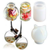 2 τμχ Μίνι φιάλη εποξειδικής ρητίνης καλούπι Small Box Κρεμαστό δοχείο αποθήκευσης Βάζο καλούπια σιλικόνης για σκουλαρίκια από ρητίνη DIY Κατασκευή κοσμημάτων