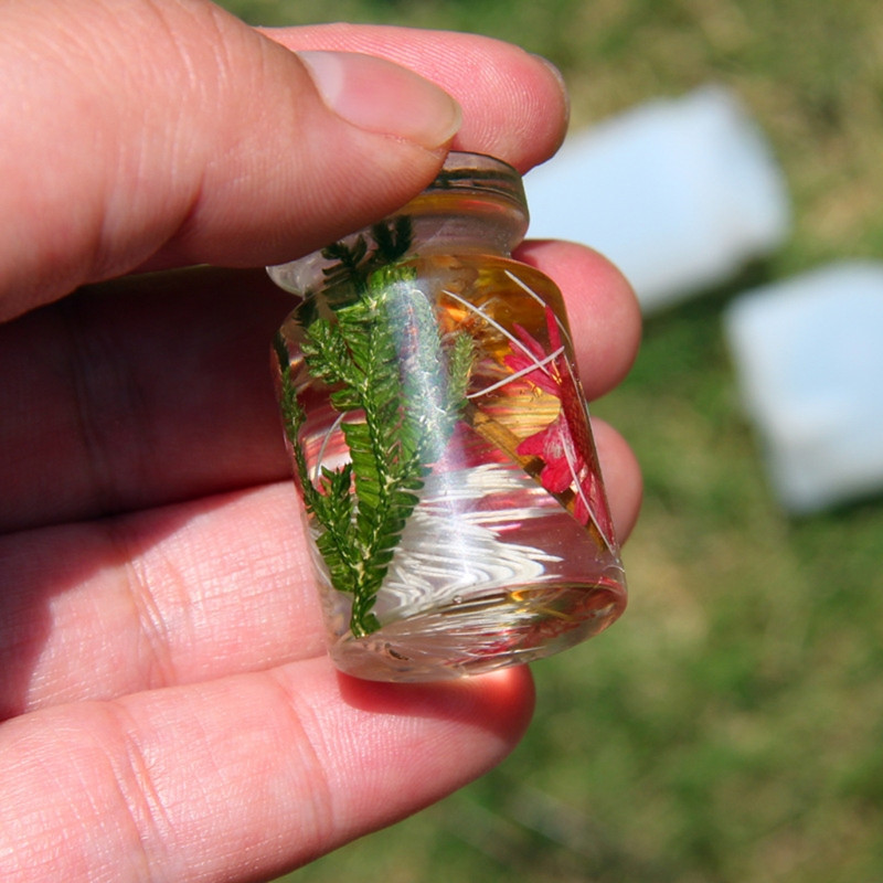 2 τμχ Μίνι φιάλη εποξειδικής ρητίνης καλούπι Small Box Κρεμαστό δοχείο αποθήκευσης Βάζο καλούπια σιλικόνης για σκουλαρίκια από ρητίνη DIY Κατασκευή κοσμημάτων