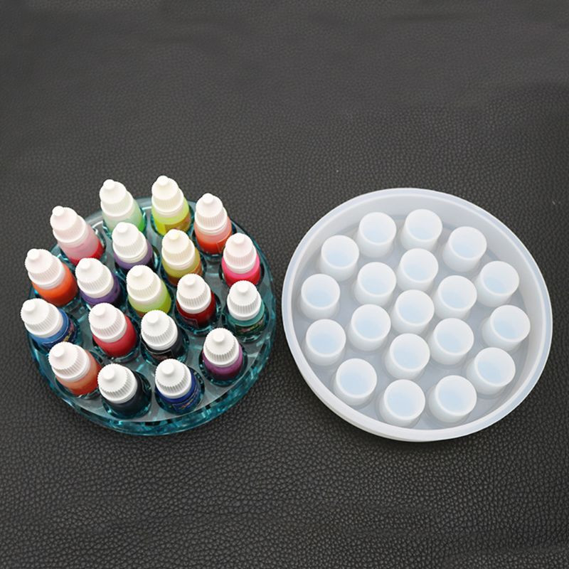 Στρογγυλός δίσκος φόρμα σιλικόνης Κουτί κοσμημάτων Καλούπι κουτιού αποθήκευσης για ρητίνη εποξειδική χύτευση DIY χειροποίητη χειροτεχνία για θήκη κολιέ σκουλαρικιών