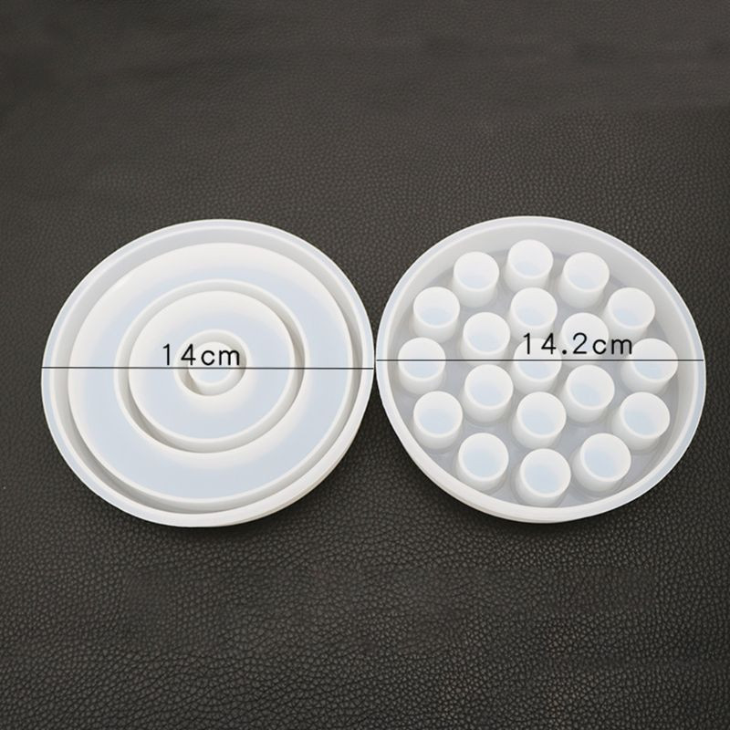 Στρογγυλός δίσκος φόρμα σιλικόνης Κουτί κοσμημάτων Καλούπι κουτιού αποθήκευσης για ρητίνη εποξειδική χύτευση DIY χειροποίητη χειροτεχνία για θήκη κολιέ σκουλαρικιών