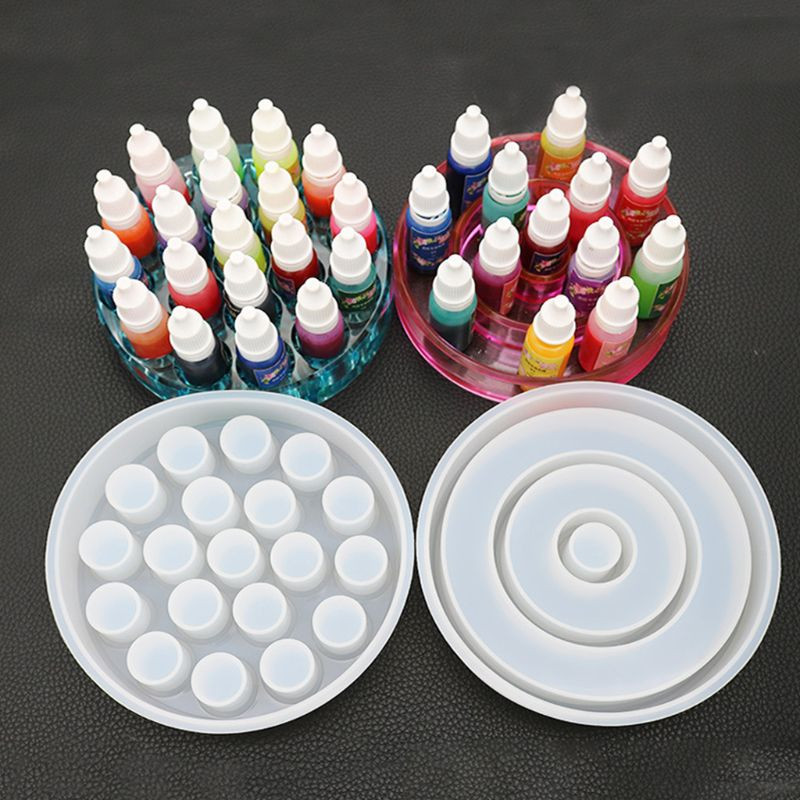 Στρογγυλός δίσκος φόρμα σιλικόνης Κουτί κοσμημάτων Καλούπι κουτιού αποθήκευσης για ρητίνη εποξειδική χύτευση DIY χειροποίητη χειροτεχνία για θήκη κολιέ σκουλαρικιών