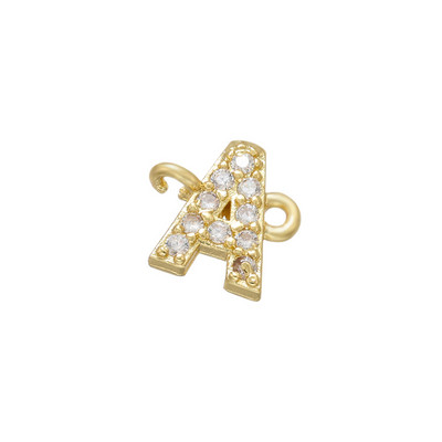 ZHUKOU 8x10mm zelta krāsas 26 burtu savienotājs DIY roku darbs Rokassprādzes Juvelierizstrādājumu izgatavošanas piederumi Izejmateriālu vairumtirdzniecība VS461