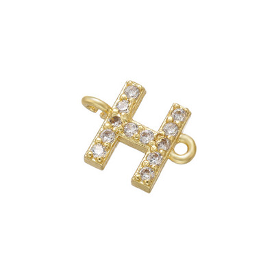 ZHUKOU 8x10mm zelta krāsas 26 burtu savienotājs DIY roku darbs Rokassprādzes Juvelierizstrādājumu izgatavošanas piederumi Izejmateriālu vairumtirdzniecība VS461