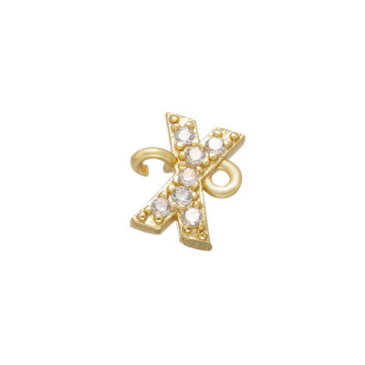 ZHUKOU 8x10mm zelta krāsas 26 burtu savienotājs DIY roku darbs Rokassprādzes Juvelierizstrādājumu izgatavošanas piederumi Izejmateriālu vairumtirdzniecība VS461