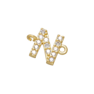 ZHUKOU 8x10mm zelta krāsas 26 burtu savienotājs DIY roku darbs Rokassprādzes Juvelierizstrādājumu izgatavošanas piederumi Izejmateriālu vairumtirdzniecība VS461