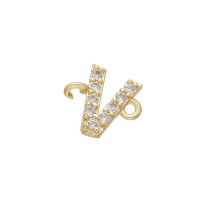 ZHUKOU 8x10mm zelta krāsas 26 burtu savienotājs DIY roku darbs Rokassprādzes Juvelierizstrādājumu izgatavošanas piederumi Izejmateriālu vairumtirdzniecība VS461