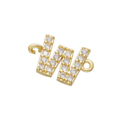 ZHUKOU 8x10mm zelta krāsas 26 burtu savienotājs DIY roku darbs Rokassprādzes Juvelierizstrādājumu izgatavošanas piederumi Izejmateriālu vairumtirdzniecība VS461