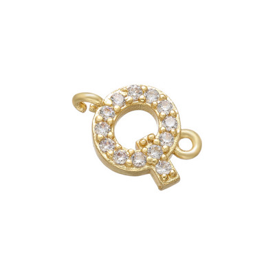 ZHUKOU 8x10mm zelta krāsas 26 burtu savienotājs DIY roku darbs Rokassprādzes Juvelierizstrādājumu izgatavošanas piederumi Izejmateriālu vairumtirdzniecība VS461
