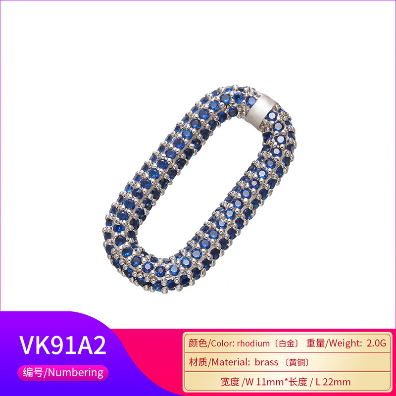 Ορθογώνιοι γάντζοι ZHUKOU DIY για γυναικεία κοσμήματα DIY Συνδέσεις κολιέ σκουλαρίκια μενταγιόν Αξεσουάρ προμήθειες μοντέλο:VK91